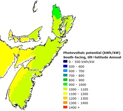 Photovaltaic Potential Map of Nova Scotia